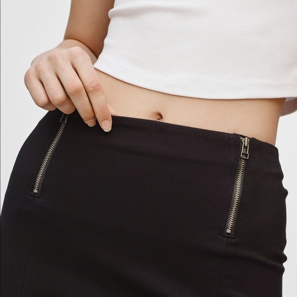 NWT ARITZIA SUNDAY BEST Mitford Mini Skirt With Dual Exposed Zip Detail Black S - Picture 3 of 10
